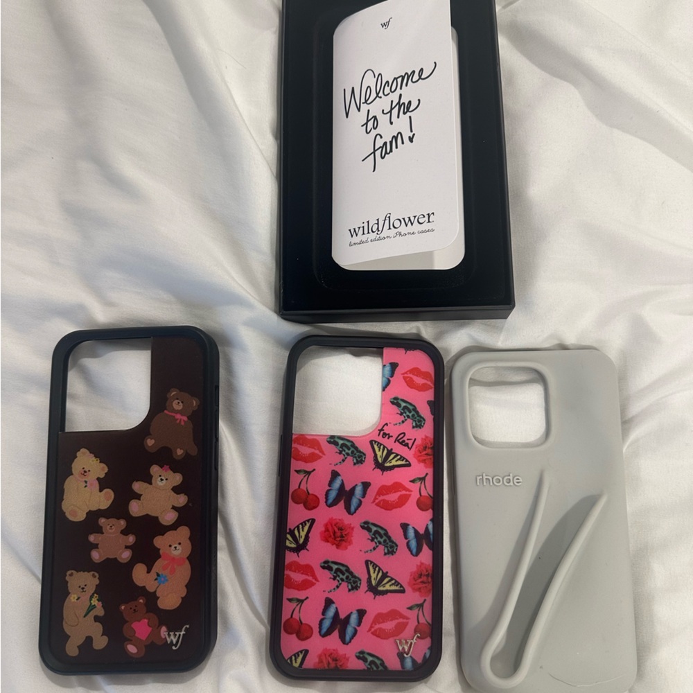 COPY - Rhode + 2 Wildflower iPhone 14 Pro cases bundle